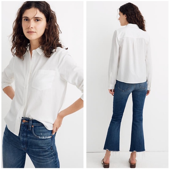 Madewell Tops - NWT Madewell shrunken ex bf shirt top L (s8)